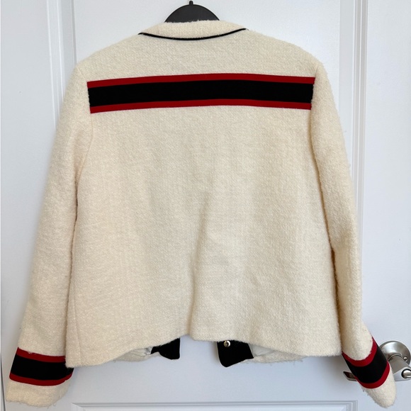 Maje Cream Wool Blend Tweed Jacket Size 38 - Picture 6 of 9